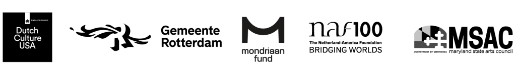Logos of Dutch Culture USA, Municipality of Rotterdam, Netherland-America Foundation, and Maryland State Arts Council