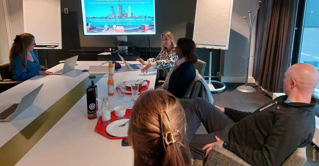 Meetings with Rotterdam public health department about topics like climate change and heat stress
