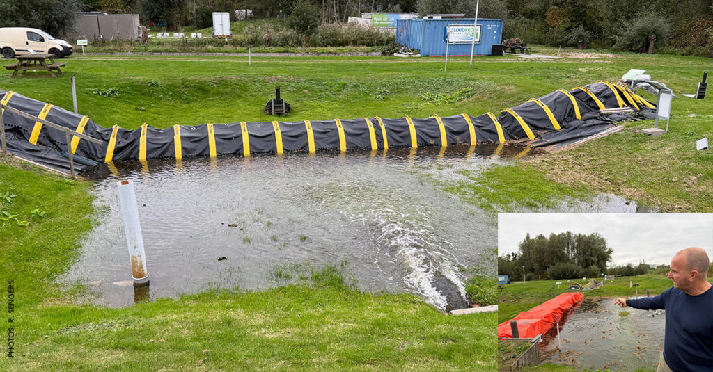 Tour of Flood Proof Holland on TU Delft campus: a testing and demonstration site for innovative flood defense solutions; live demo of solutions from Dutch Water Prevention (Delft, October 2025)