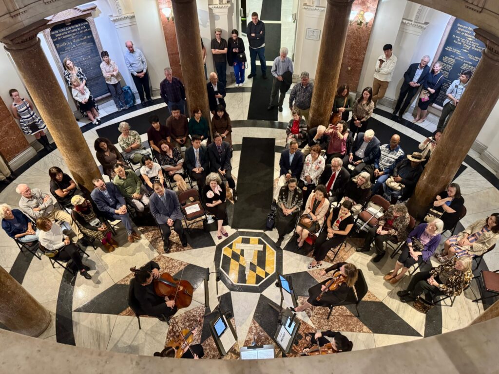 Baltimore Symphony Orchestra musicians Send-Off Concert at Baltimore City Hall on October 8, 2025, prior to their tour of China.
