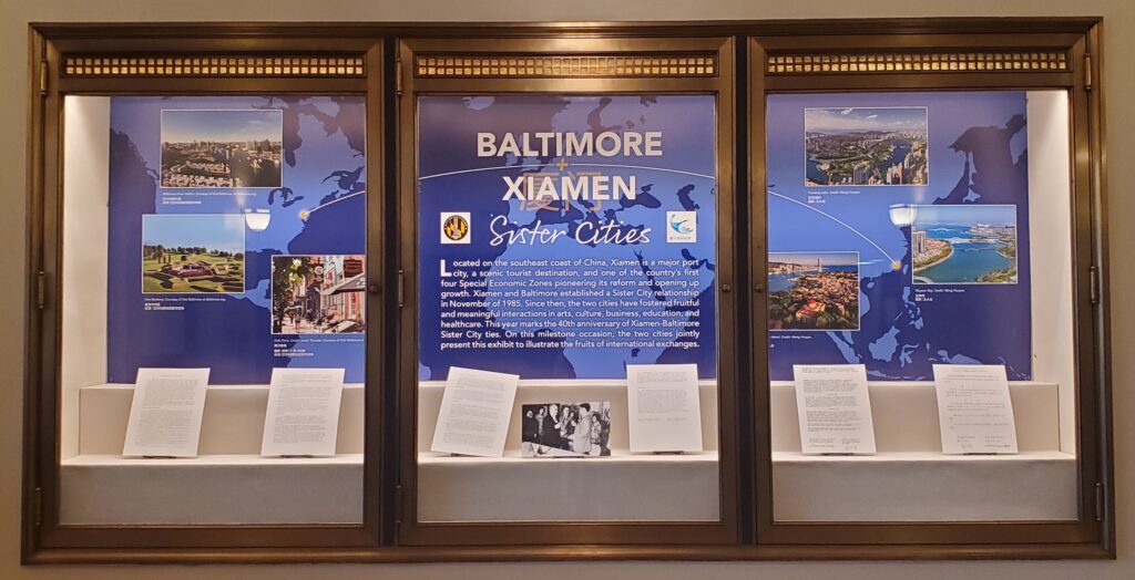 Xiamen photo display exhibition at Enoch Pratt Free Library in 2025 celebratng the 40th anniversary of the Baltimore-Xiamen Sister City relationship. Photo: Xin (Cindy) Wang.